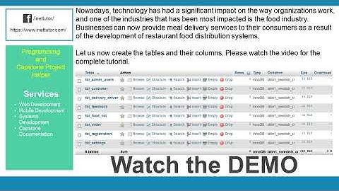 Restaurant Food Delivery System Free Database Design Tutorial