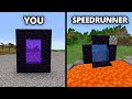 playing minecraft: you vs speedrunner