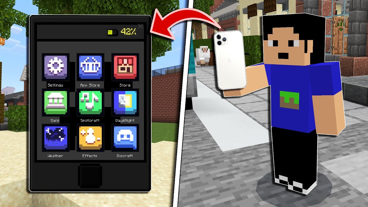 Addon HP Keren Bisa SMS dan Transfer Uang di Minecraft - YouTube