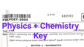 POLYCET - 2024 Physics + Chemistry Key 💯👆✍️