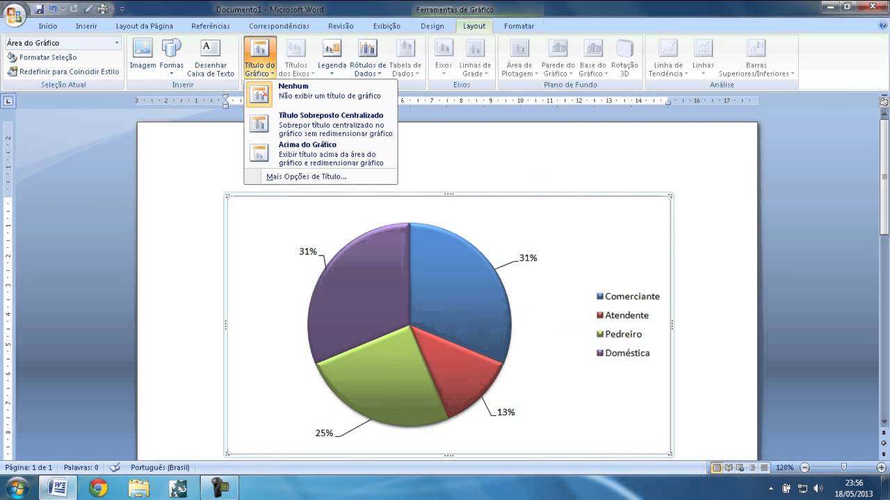 Tutorial Como Fazer Graficos No Word Versao 2007 Youtube