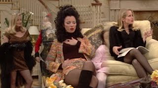 Jane Sibbett guest stars shown in short skirts with black pantyhose on s04e21 TV episode The Nanny.