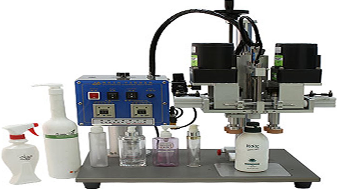 pneumatic pump caps capping machine desktop capper video of how to