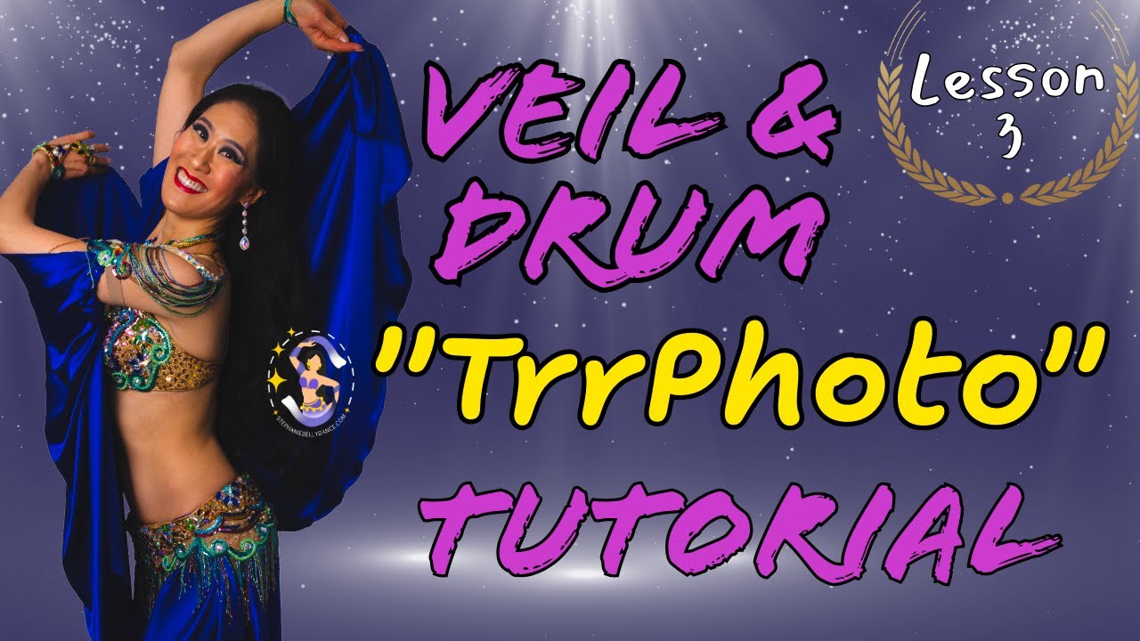 Adv Beginner | Learn Belly Dance L3 DRAMATIC CONTRAST Drum + Veil Lesson 3 in 19-Minute Tutorial