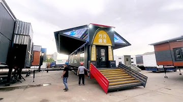 Một chiếc xe tải biến hình thành nhà hàng tiệc cưới di động kiểu “Transformers”