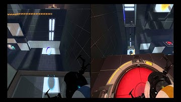 Portal 2 Split Screen Co-op Playthrough Part 2