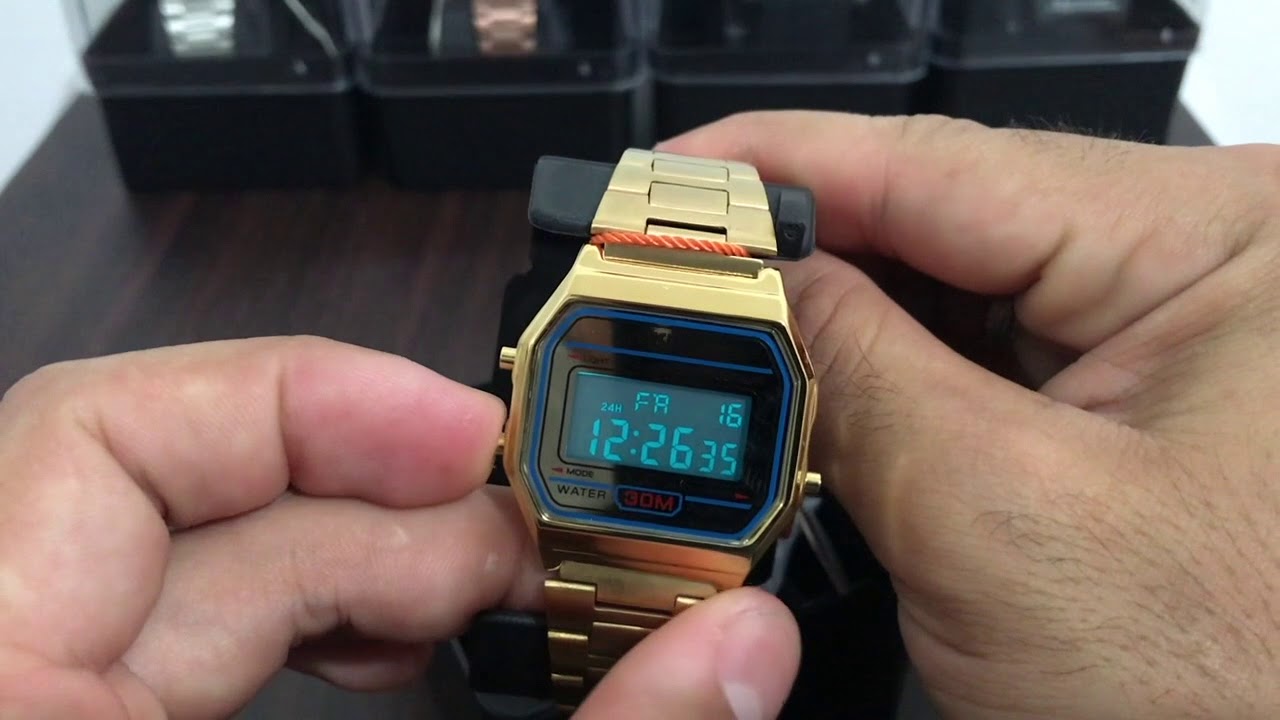 Relógio Masculino Analógico Digital Skmei 1688-Preto com Dourado - iTechshop