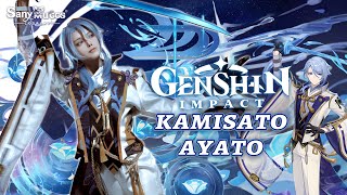 【SanyMuCos】Genshin Impact Kamisato Ayato Cosplay Costume Premium Edition Detail Show
