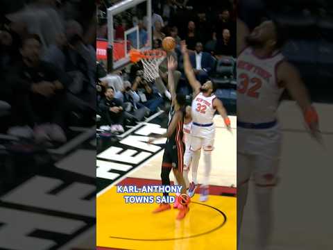 Karl-Anthony Towns not letting that slide 🙅♂️ #knicks #defense #miami #roadtrip #nba