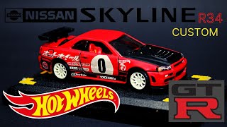 Custom HOT WHEELS NISSAN SKYLINE R34 Detailing