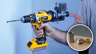 How to Make Nitro Engine Powered Drill - Electric drill into engin powered drill