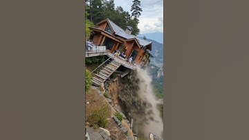 Cliffside House Breaks Apart and Falls Into Deep Valley