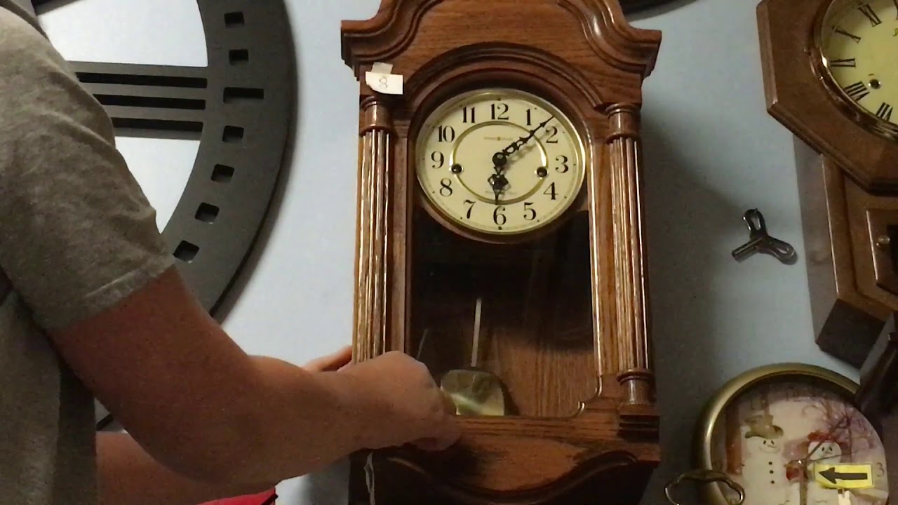 Howard Miller 613-226 Westminster chime wall clock - YouTube