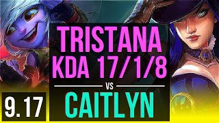 TRISTANA & Thresh vs CAITLYN & Lux (ADC) | KDA 17/1/8, 2 early solo kills | EUW Grandmaster | v9.17