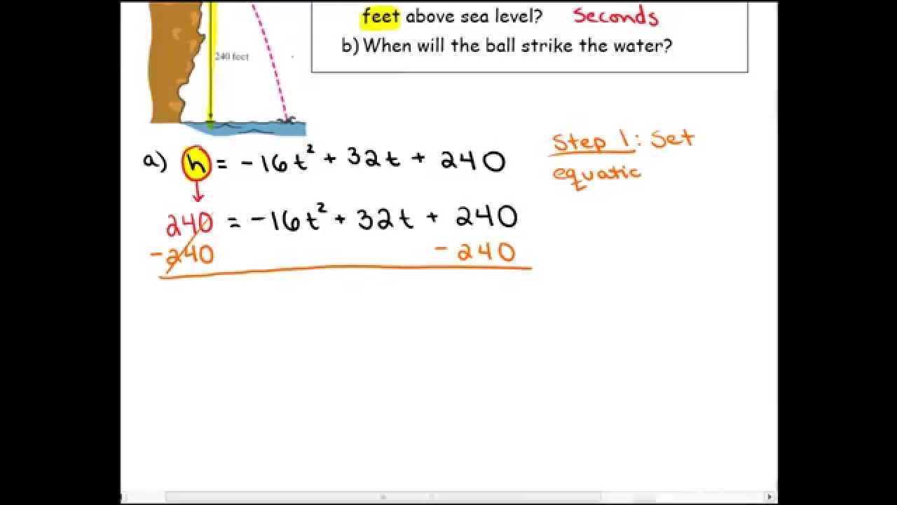 modeling with quadratic equations assignment active