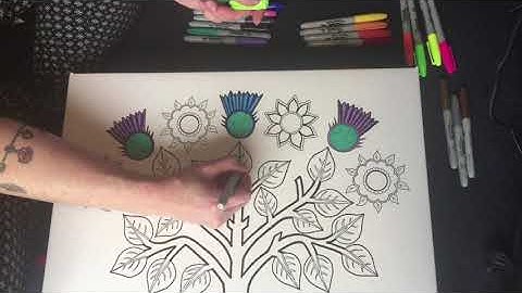 ASMR Colouring In ~ No Talking ~ Sharpie Pen on Cardboard Sounds