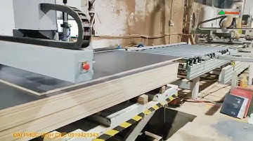 Hệ thống máy in tem và băng tải con lăn tự động cấp ván cho máy Cnc Nesting Holztek 