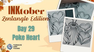 Inktober Day 29 | Poke Heart | 3D Twist on a Zentangle Classic