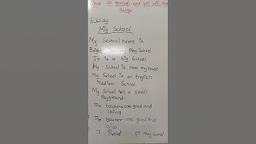 8 lines on My School#MY SCHOOL #Essay #english