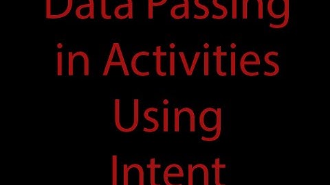 Data Sharing Between Activites