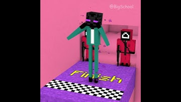 When Smart Fat Man v.s Enderman Plays Squid Game Glass Bridge |  Minecraft Animations