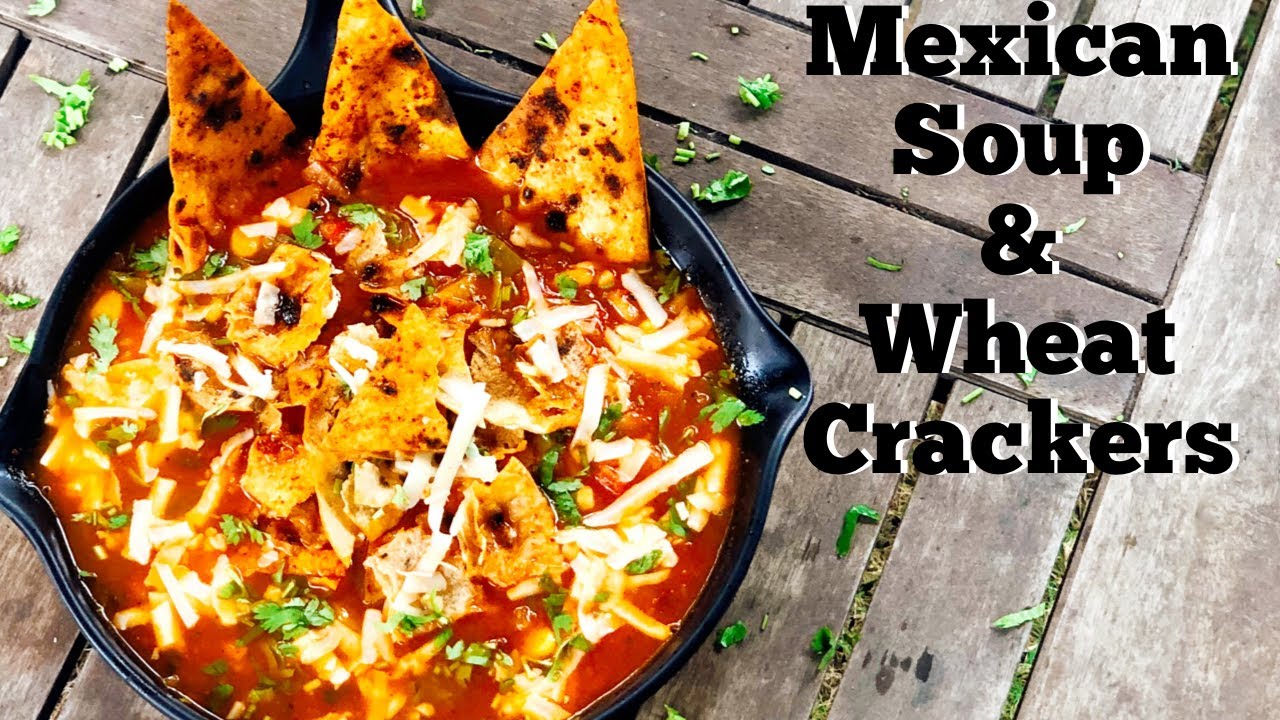 MEXICAN SOUP WITH SPICY WHEAT CRACKERS | Mexican Tomato Soup | Flavourful Food By Priya