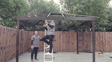 Outsunny Gazebo 3x3,6 m-Brown/Beige