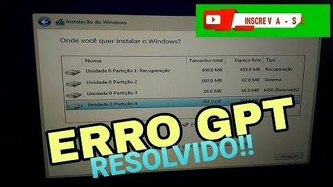 Windows não pode ser instalado no disco estilo partição GPT ( resolvido )