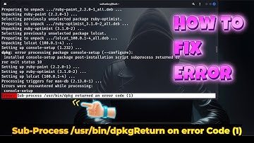 How to Fix Error Sub-Process /usr/bin/dpkg Return on error Code (1) | Kali Linux error