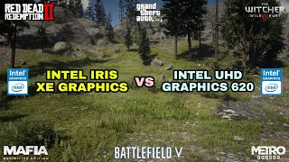 (i5 1135G7) Intel Iris Xe Graphics vs (i5 8250U) Intel UHD Graphics 620 Gaming Test ! 2020