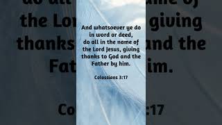 Colossians 3:17- And whatsoever ye do in word or deed