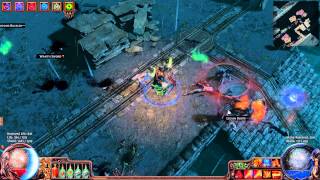 99% reduced mana cost explosive arrow, weapon swap non-shavronne's low life righteous fire EK build
