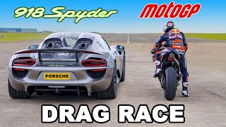 Porsche 918 Spyder v Red Bull MotoGP Bike: DRAG RACE