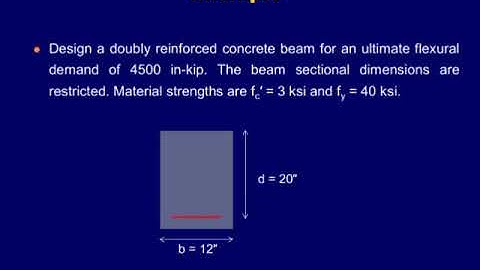 LECTURE 3 DESIGN OF DOUBLY REINFORCED BEAM FOR FLEXURE