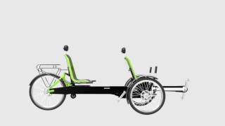 E-Dreirad Tandem recumbent e-trike tandem www.bambuk.de