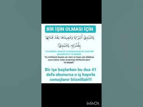 Zor bir işin olması için dua