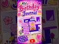 My Birthday Journal🎂💜✨ Easy Cute Craft Idea | Scrapbook Ideas ✨#shorts #short #viral #fyp #birthday