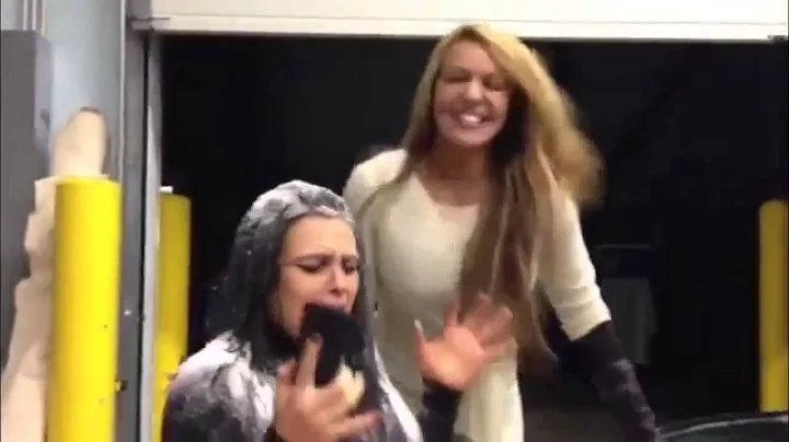 Aksana throws water on Layla + Layla hits Aksana with a Gymball in the head + Bonus Segment Funny)