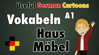 Easy German Vocabulary: Haus / Möbel - house / furniture - Basic German Words A1 - Singular & Plural