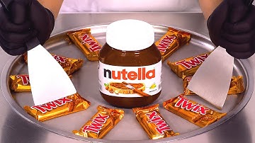 Nutella & Twix — Ice Cream Rolls | ASMR
