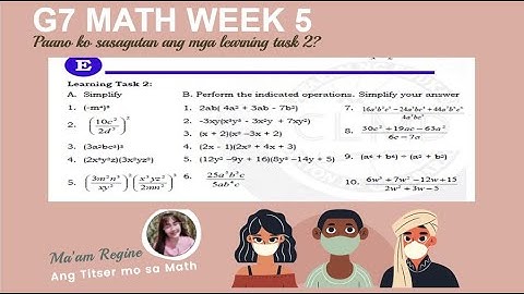 Paano sagutan ang module? Q2 Week 5 Learning Task 2 (G7 Mathematics) TAGLISH