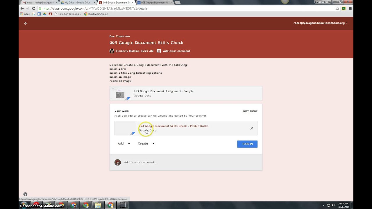 assignment student view google classroom