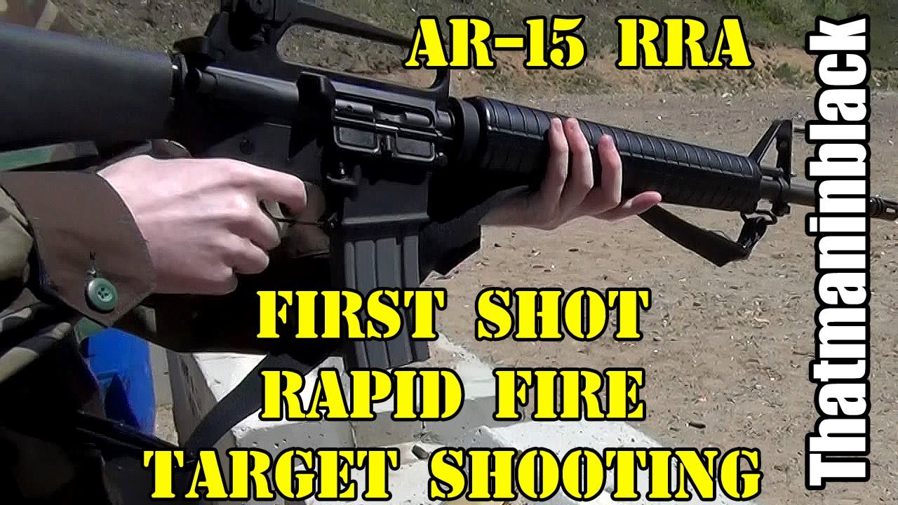 AR-15 first shot, rapid fire, target shooting - YouTube