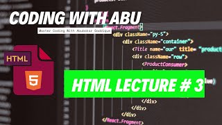 html Course Lecture # 3