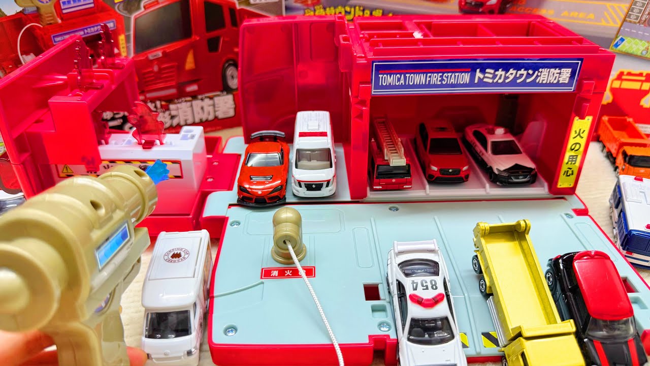 トミカ クール変形消防車＆輸送車 コレクターズエディションセットTomica Transforming Fire Truck Toy Set ASMR Satisfying with Unboxing