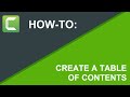How to Create a Table of Contents