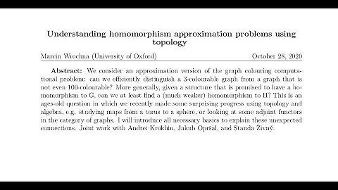 Talk15@CATGT: October 28, 2020, Marcin Wrochna (University of Oxford)