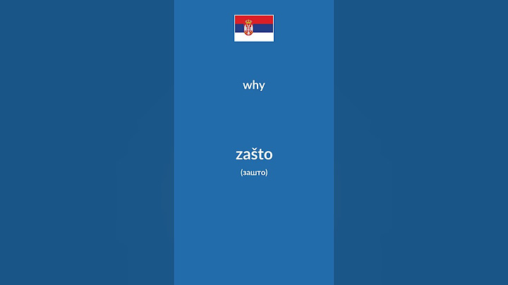 Basic Serbian Question Words