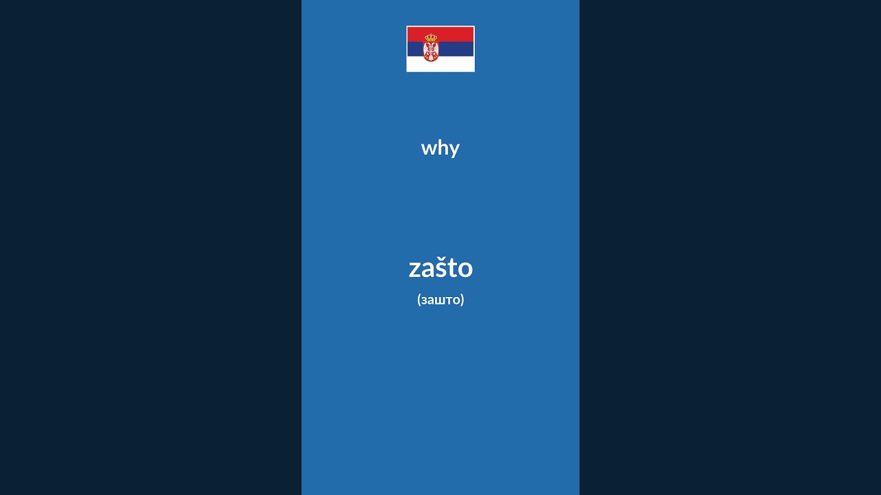 Basic Serbian Question Words