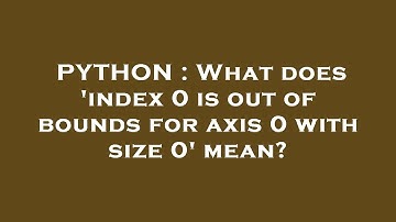 PYTHON : What does 